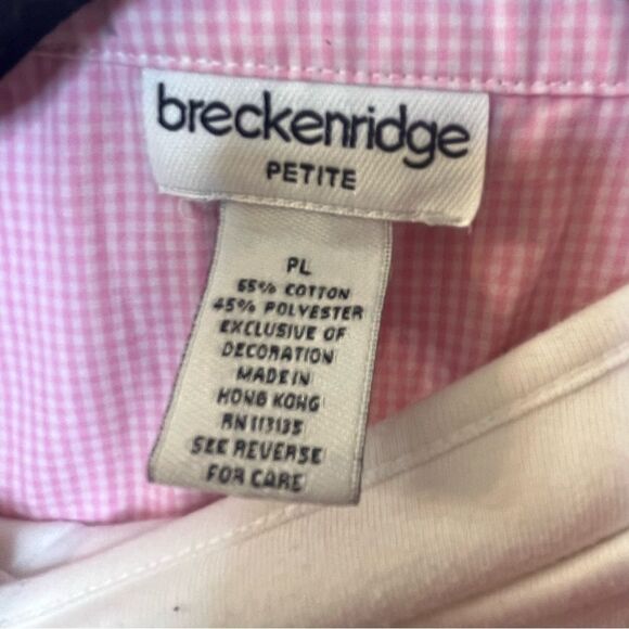 🎉Breckenridge Gingham Vacation Button Down Shirt Sz LP - Picture 8 of 8